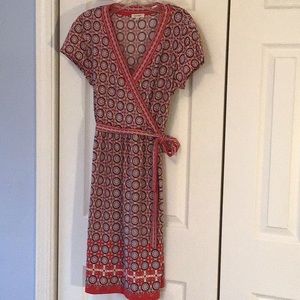 Faux wrap short sleeve dress